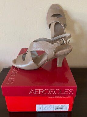 Aerosoles Fax Break Heeled Sandals Taupe Size 5M